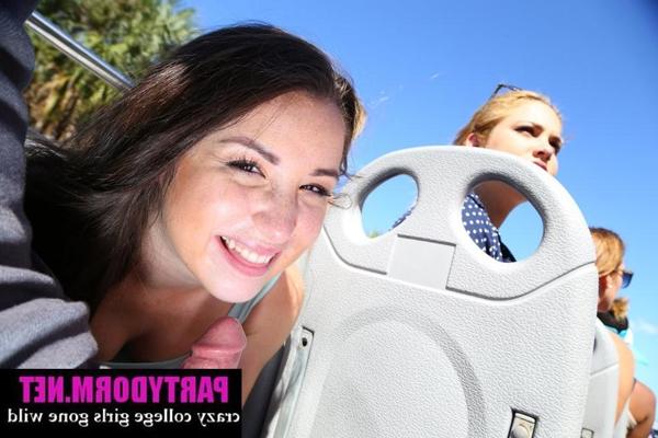 12P Crazy teen girl is giving a blowjob in public during the boat cr