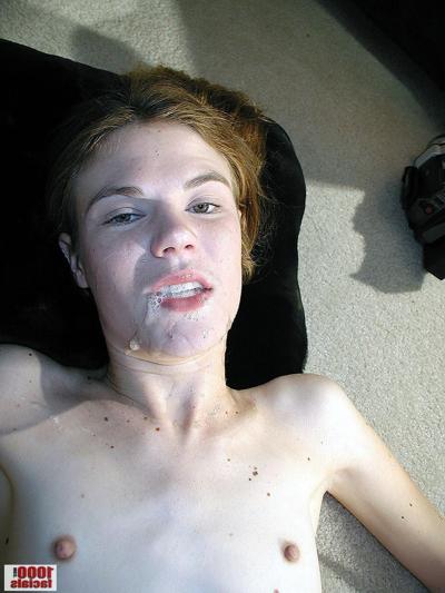 18P Adorable teen Melissa giggles as she gets facialed