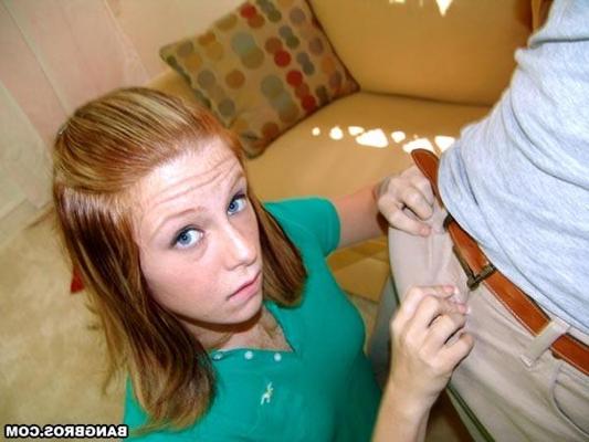 16P Red head gets impressed by humongous cock