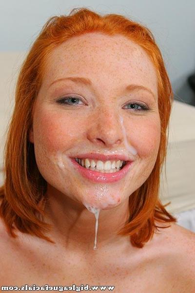 18P Redhead has a massive facial drip from her chin after a hard banging
