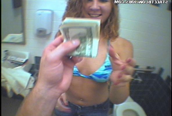 15P Cute chick in blue bikini gets boned in public bathroom
