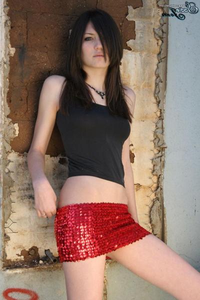 15P Sadie Jones in miniskirt and top