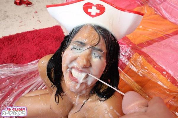16P Isis Love totally covered in cum