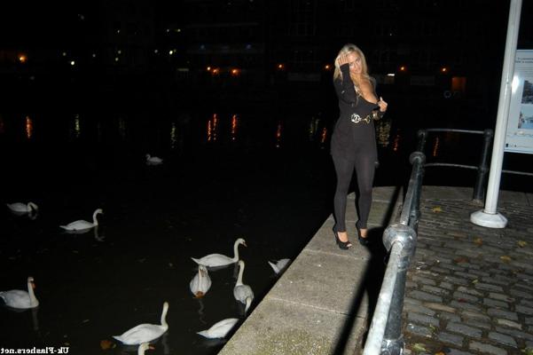 16P Busty uk pornstar Stephanie Knight flashing tits in exhibitionist longhaired blo