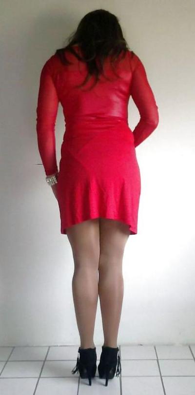 16P New shiny red dress cd tv sissy. me !