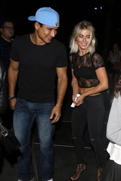 16P Julianne Hough busty in see through belly top outdoor