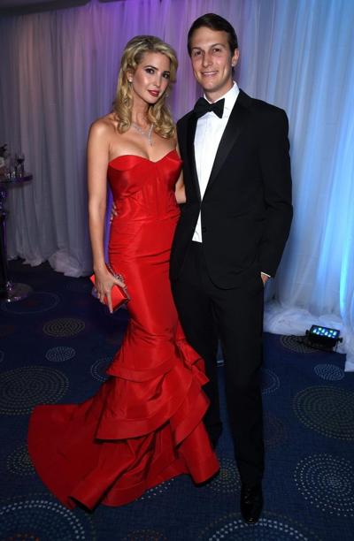 16P Ivanka Trump shows huge cleavage wearing a strapless red dress at the 101st Whit