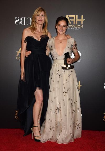 16P Shailene Woodley braless wearing a huge cleavage dress at the 18th Annual Hollyw