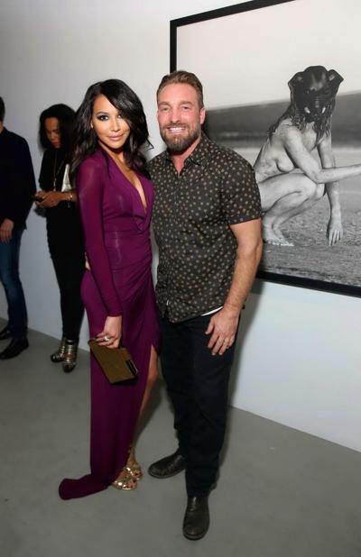 16P Naya Rivera braless showing big cleavage in a sexy purple dress at Brian Bowen S