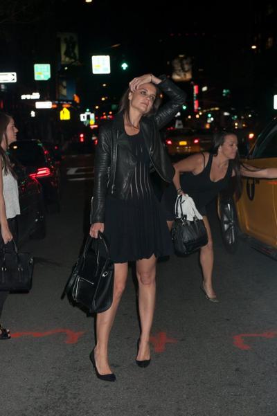 16P Katie Holmes see through to bra at DuJour Mag Fall Cover Party in New York City