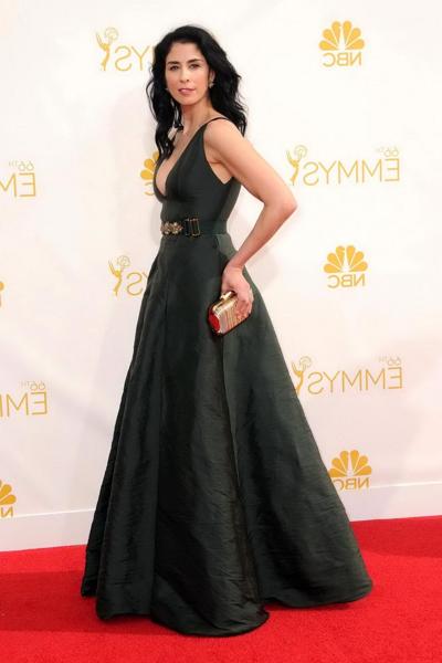 16P Sarah Silverman showing huge cleavage at the 66th Annual Primetime Emmy Awards