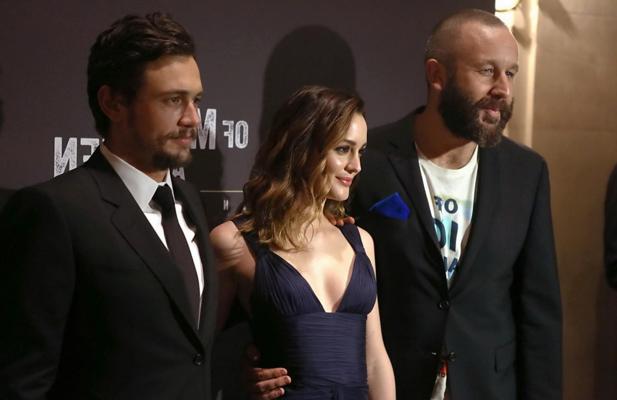 16P Leighton Meester braless showing huge cleavage at the Broadway