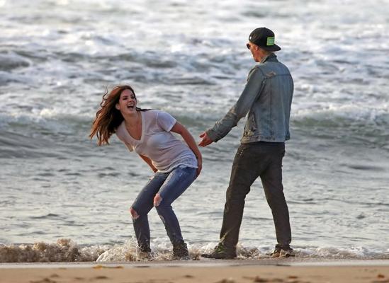 16P Lana Del Rey in white bra and wet Tshirt shooting a music video in Marina Del Re