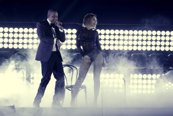 16P Beyonce Knowles see-through to lingerie while performing at 56th Annual Grammy A