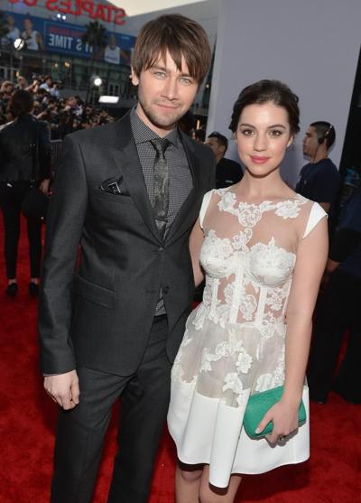 16P Adelaide Kane braless wearing a partially see through dress at the 40th annual P