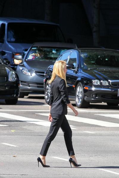 16P Gwyneth Paltrow braless showing huge cleavage on the set of a Hugo Boss campaign