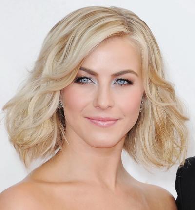 16P Julianne Hough showing huge cleavage in a white partially see-through dress at 6