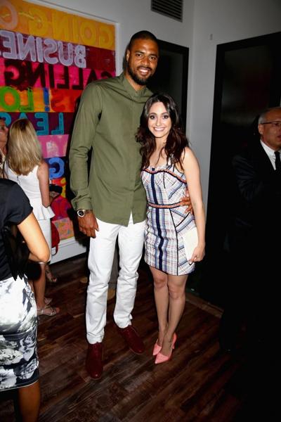 16P Emmy Rossum wearing hot colorful mini dress at the Delta Air Lines Summer Celebr