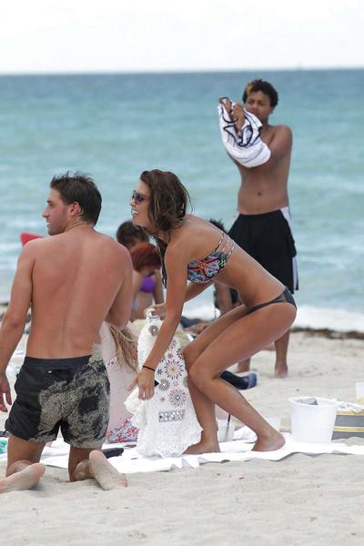 16P Audrina Patridge exposing perfect body in bikini on beach