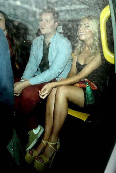 16P Mollie King busty wearing a low cut mini dress at the Arts Club in London