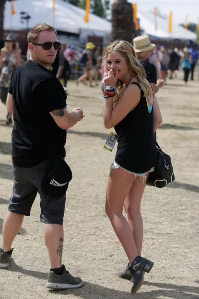 16P Ashley Benson wearing transparent tank top and hotpants at the Bandeau festival 