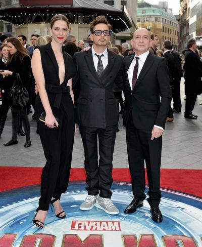 16P Rebecca Hall nipple slip at the 'Iron Man 3' premiere in London