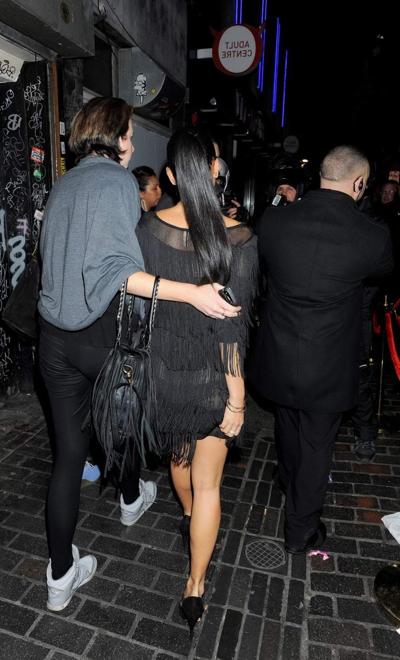 10P Nicole Scherzinger wearing a partially see through dress outside the Nobu Berkel