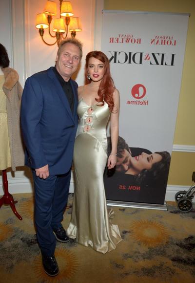 10P Lindsay Lohan showing huge cleavage at 'Liz  Dick' premiere in Beverly Hills