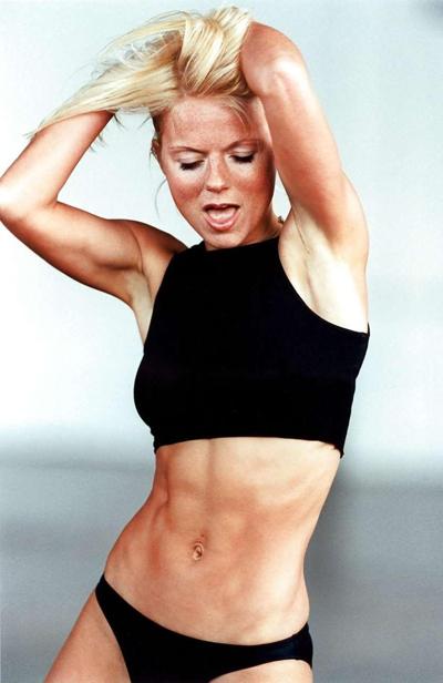 10P Geri Halliwell flashing her panties upskirt in car and show tits