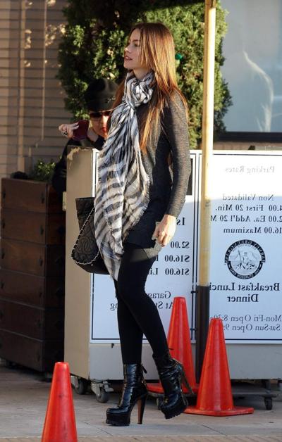 16P Sofia Vergara shows off her ass wearing see through tights in LA