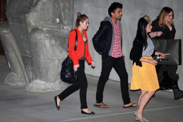 16P Miley Cyrus busty  bra peak out in Los Angeles