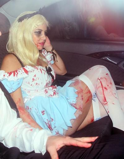 16P Imogen Thomas shows off her pussy wearing see through panties  Halloween costume