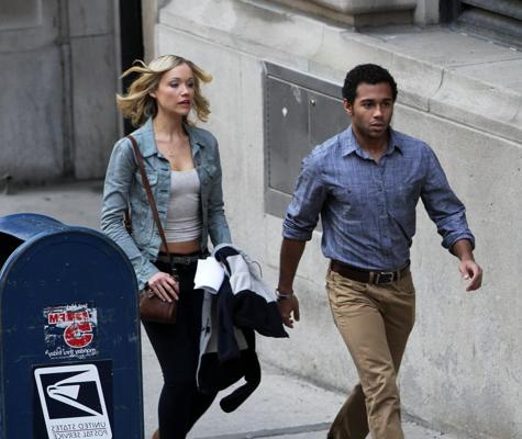 16P Katrina Bowden leggy on the Nurse 3-D set in Toronto