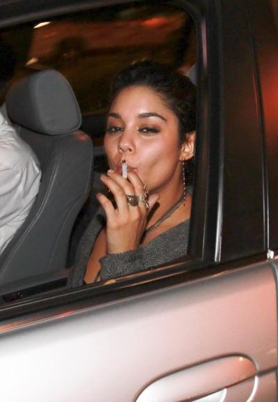 16P Vanessa Hudgens see-through to lingerie outside La Cienega in Hollywood