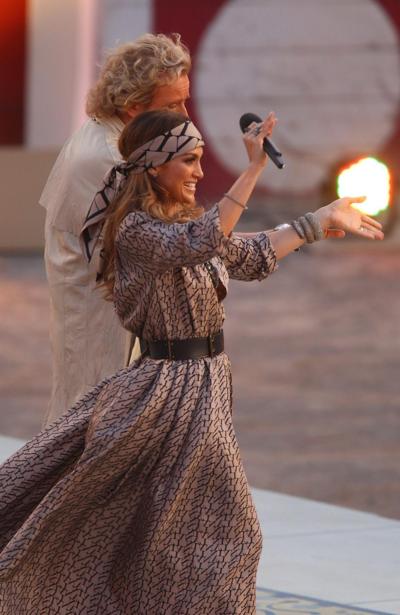16P Jennifer Lopez boob slip on German 'Wetten Dass' TV show shooting in Palma de Ma