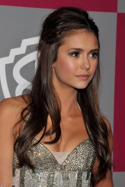 16P Nina Dobrev shows cleavage wearing strapless mini dress at the InStyle/Warner Br