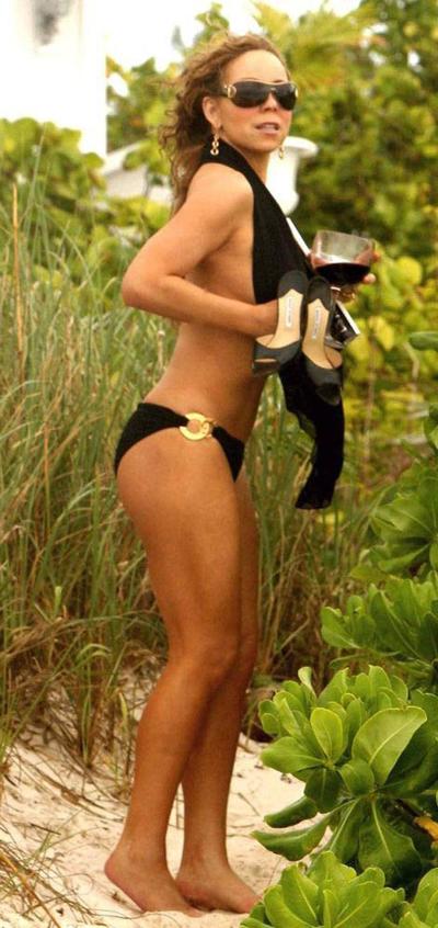 15P Mariah Carey massive juicy boobs in bikini