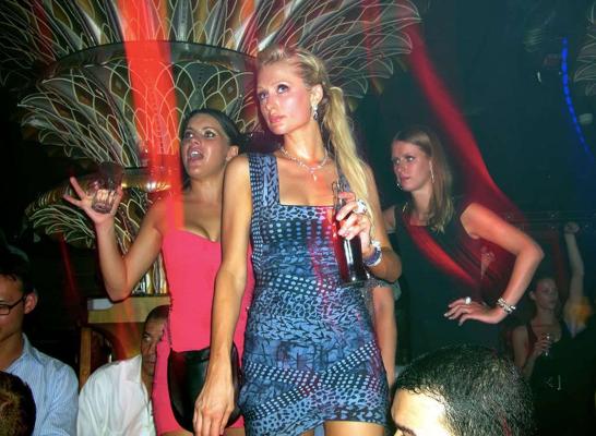 10P Paris Hilton jumping off the yacht in bikini and partying in nightclub paparazzi