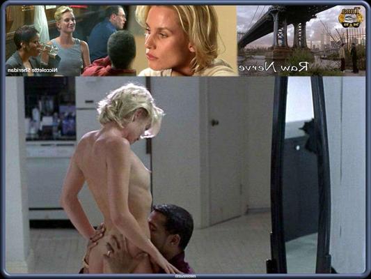 16P Nicollette Sheridan pussy slip upskirt in car and topless