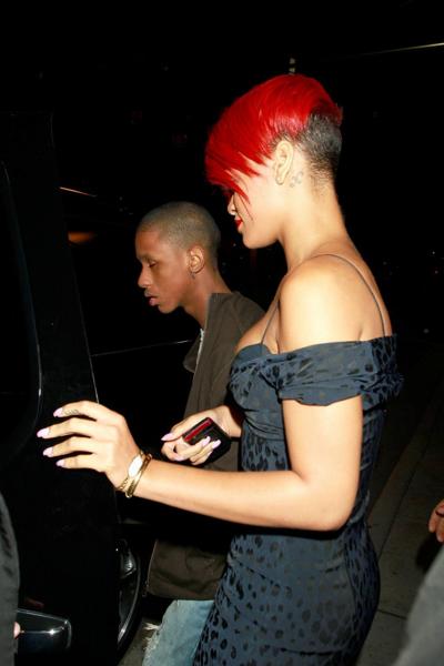 15P Rihanna shows huge cleavage wearing mini dress out in Hollywood