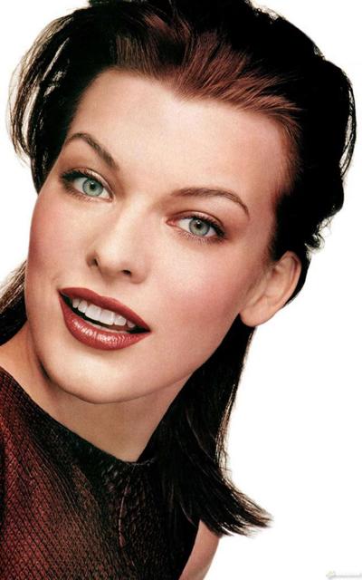 10P Milla Jovovich showing her nice small tits and hairy pussy