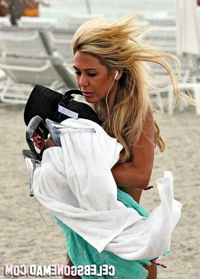 15P Shauna Sand exposing her juggs in hot bikini at the beach