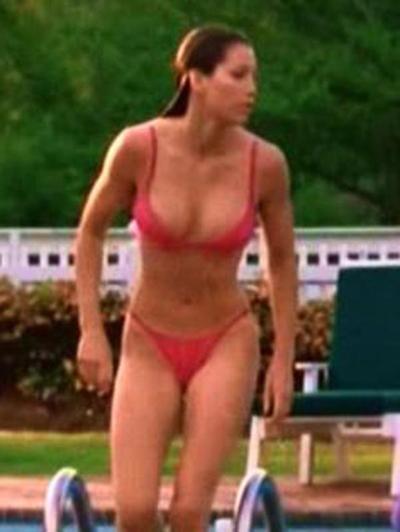 15P Jessica Biel great ass in thongs and cameltoe