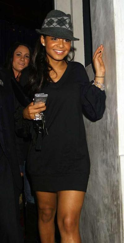 15P Celebrity Christina Milian amazing upskirt in public place