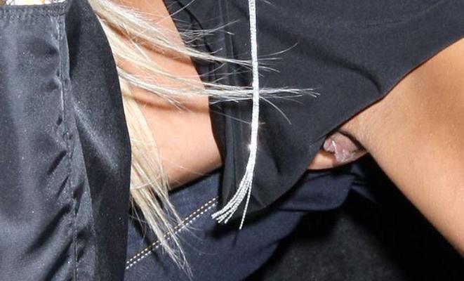 16P Shauna Sand showing her nice big tits in see thru dress and pussy