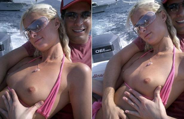 16P Paris Hilton show her tits and ass and nipple slip