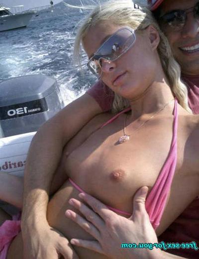 16P Paris Hilton showing her perky boobs and posing sexy in thong