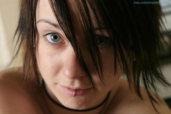 16P Pierced amateur girl strips to reveal her trimmed pussy hair