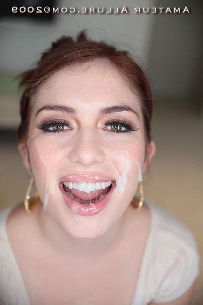 16P perky teen beauty sucking cock gets cum facial