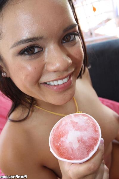 15P Bliss Lei sucks snow cone with cock milk